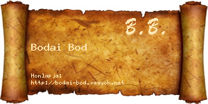 Bodai Bod névjegykártya